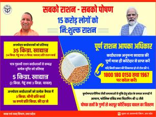  सबको राशन सबको पोषण 15 करोड़ लोगों का निःशुल्क राशन