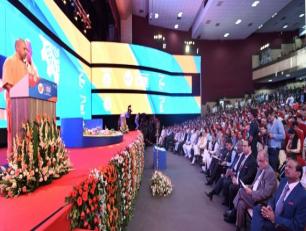 उत्तर प्रदेश के मुख्यमंत्री योगी आदित्यनाथ जी 28 जुलाई, 2019 को इन्दिरा गांधी प्रतिष्ठान, लखनऊ में ग्राउण्ड ब्रेकिंग सेरेमनी-2 कार्यक्रम को सम्बोधित करते हुए।